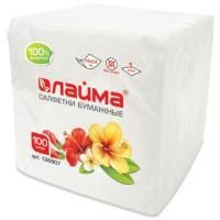 Салфетки бумажные Лайма 100 шт белые 100% целлюлоза