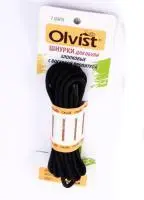 Olvist Шнурки Black для обуви круглые тонкие с воском цвет черный