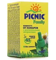 Picnic Family жидкость от комаров без запаха с растительным экстрактом 45 ночей